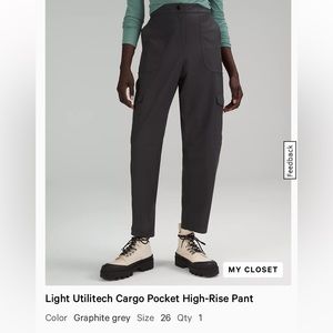 Light Utilitech Cargo Pocket High-Rise Pant size 26